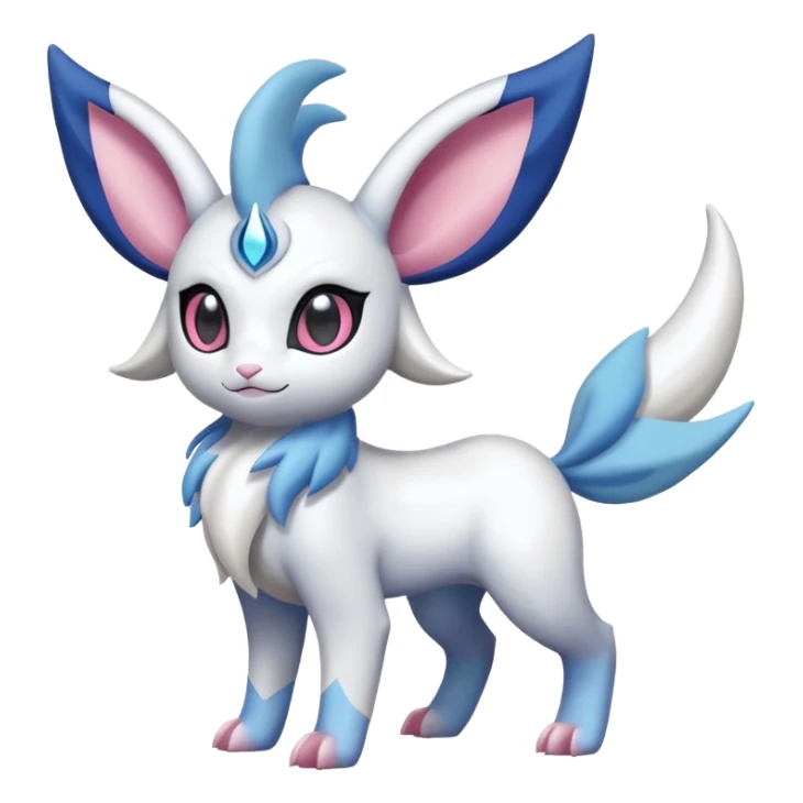 Shiny Absol-Sylveon-Aurorus-Fakémon-hybrid-creature (full body)  sticker