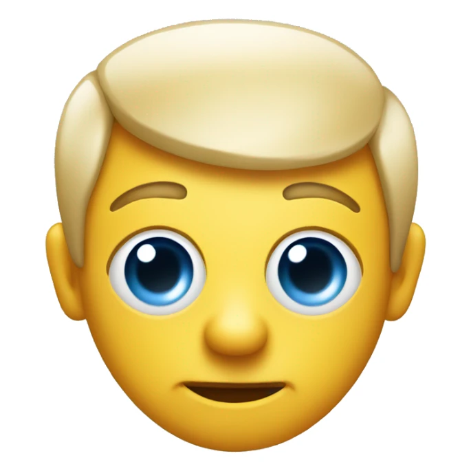 An emoji with one eye looking in a Different direction and it has a slick back and has it’s tongue out sticker