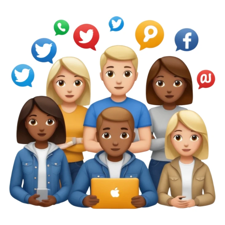 group of people ultimately creating a social media agency sticker