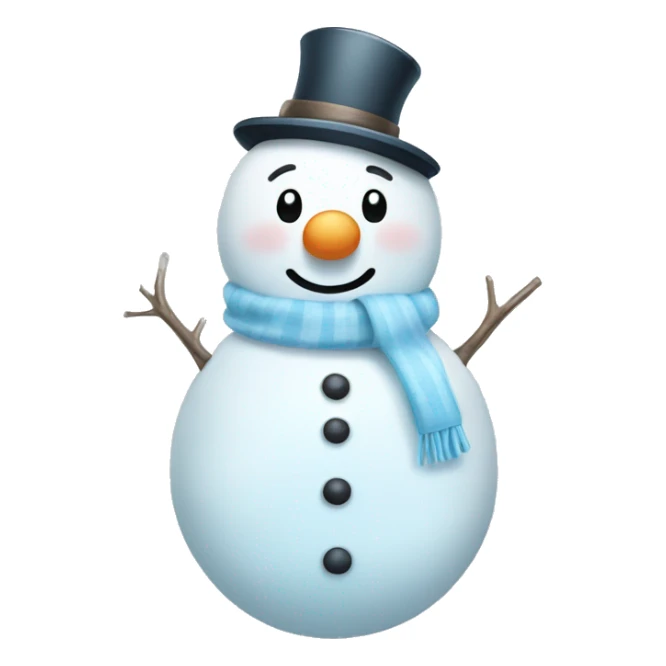 Very Cute white and light blue snowman sticker