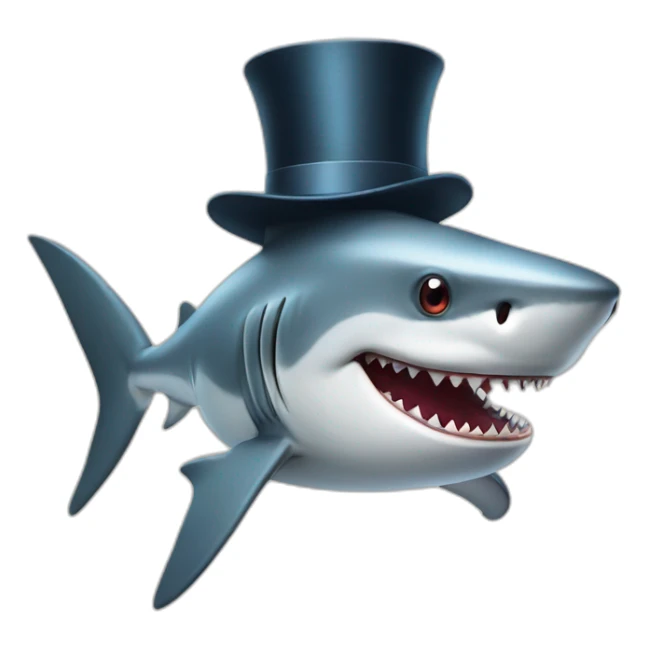 Shark with a top hat sticker