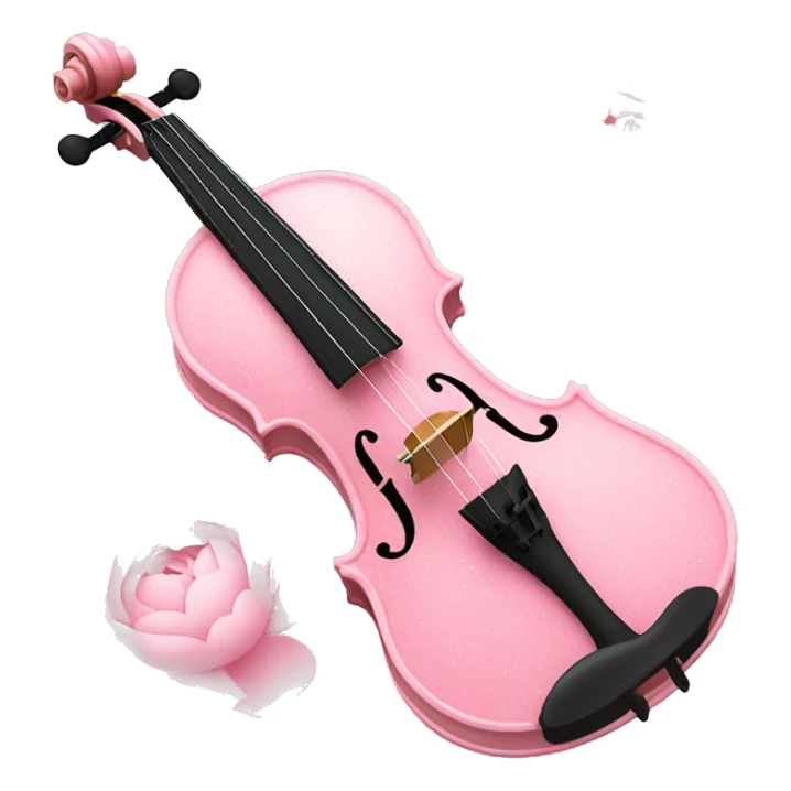 soft pastel pink violin with peonies and glitter sticker