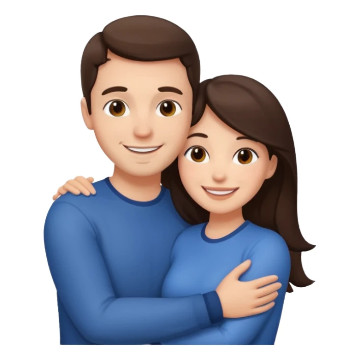 brunette white Couple sticker