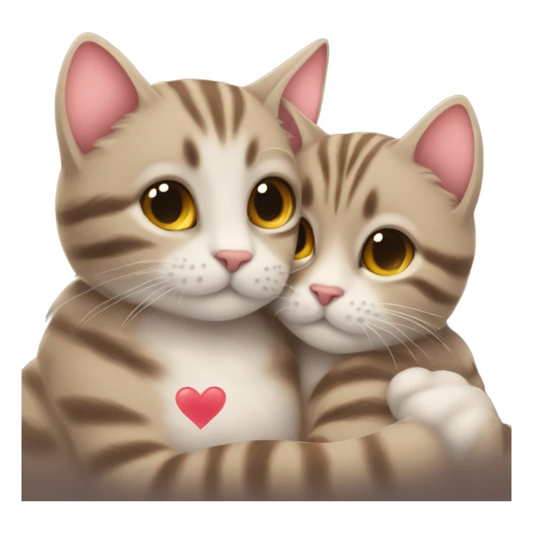 Cuddling tabby cats on Valentine’s Day  sticker