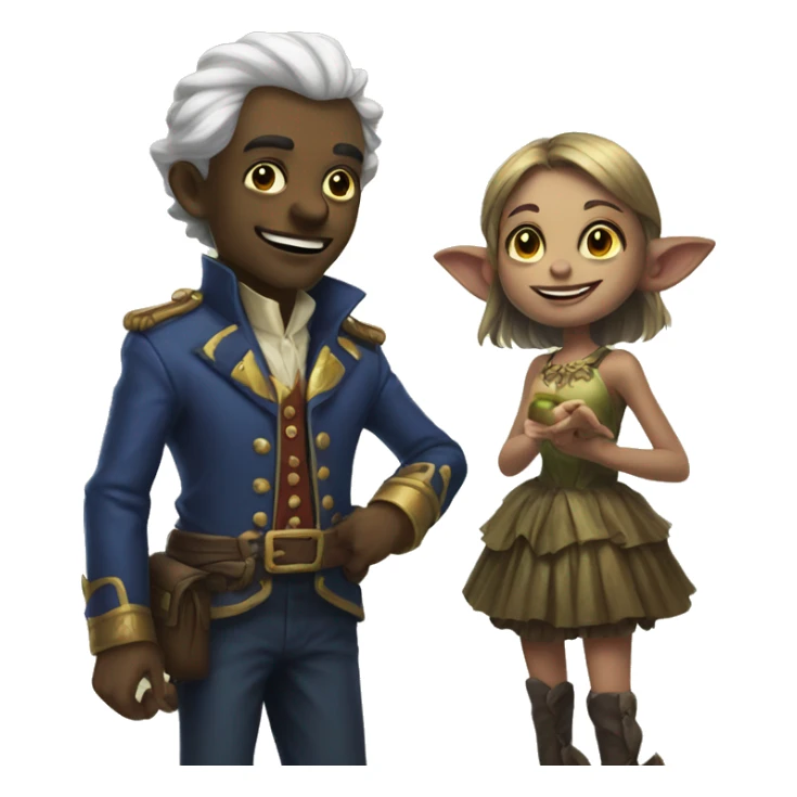 a sugar king and a girl goblin sticker