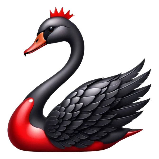 black and red shiny weeping gothic swan sticker
