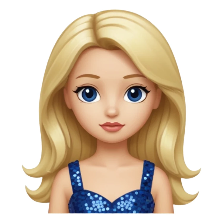 Cameron from Bratz with blonde hair and dark blue sequin outfit sticker