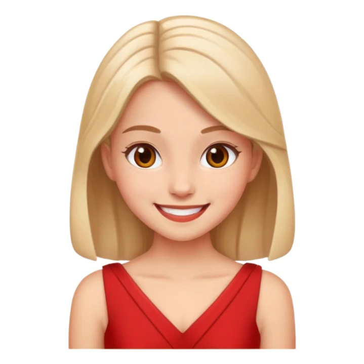 Girl wearing a red dress and being cute sticker