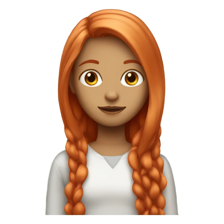 Long flat light red hair girl sticker