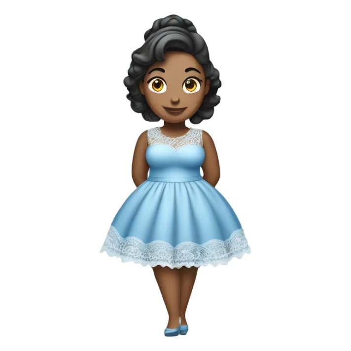 Thick girl Coquette light blue lace dress  sticker