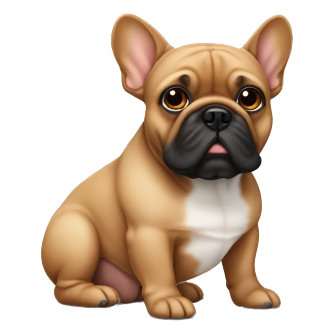 Brown French Bulldog Dog With Black Nose sticker