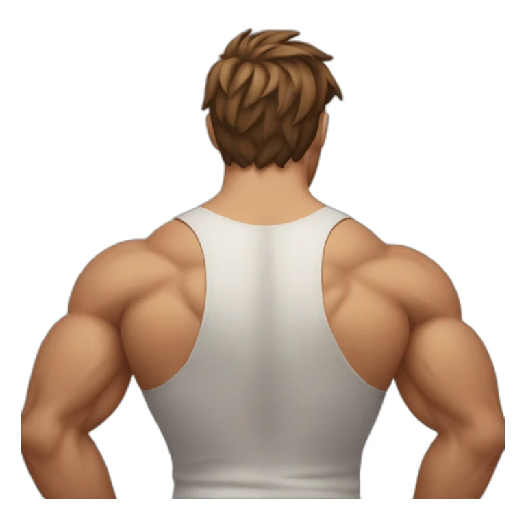 Muscular back of a man with brown hair sticker