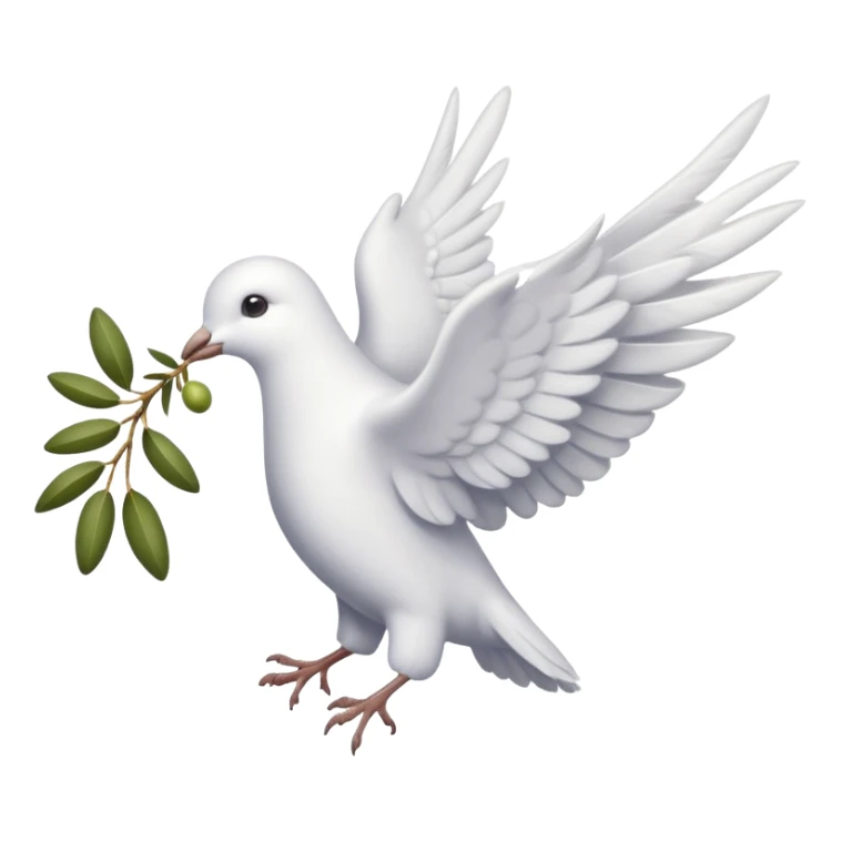 a dove carrying an olive branch, symbolizing peace sticker