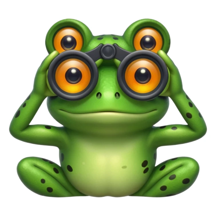 :monitoring-the-situation: (frog with binocular) sticker