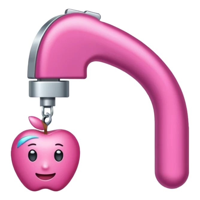 Pinza curva para pestañas rosadas con aspecto de emoji de apple sticker