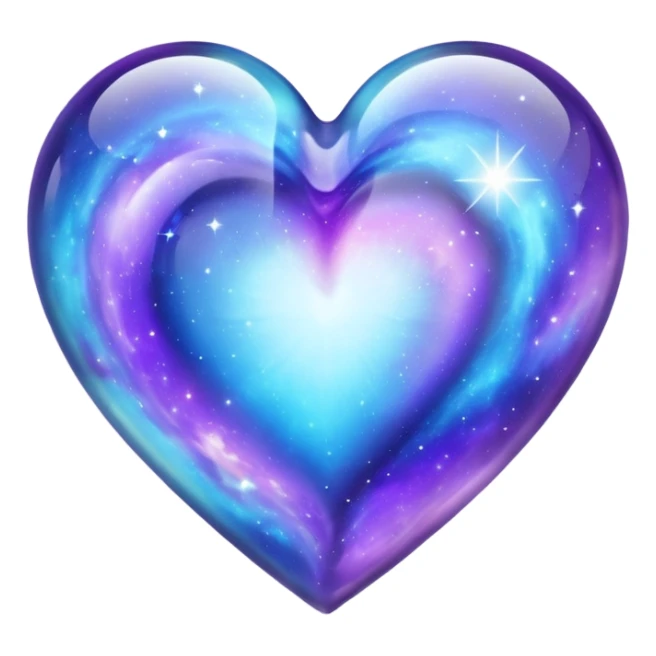 Pastel glass purple blue galaxy heart  sticker