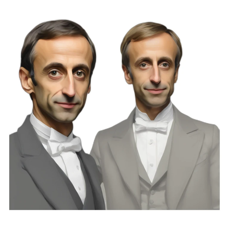 Eric Zemmour and Macron in style of sorolla sticker