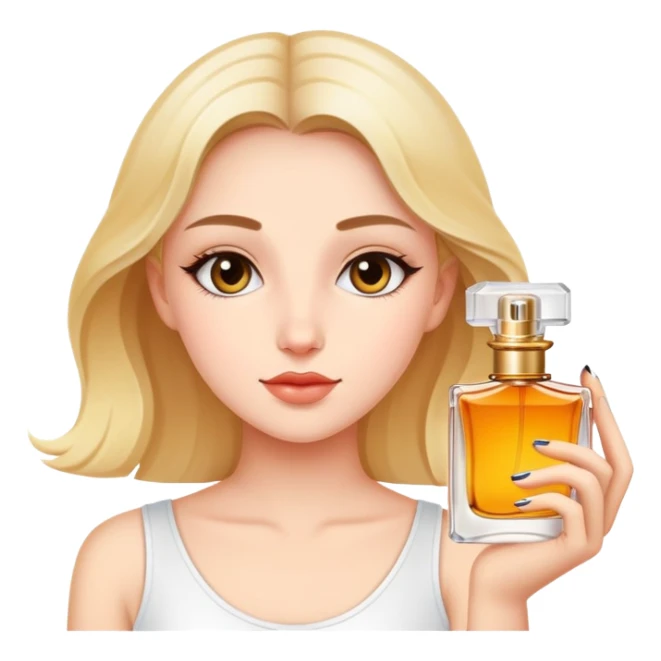 A girl with parfum sticker