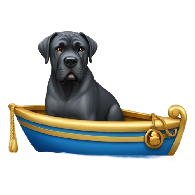 A Cane Corso on a gold and blue yacht. sticker
