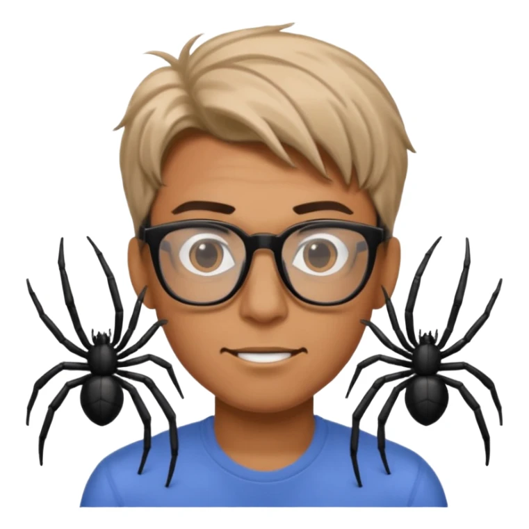 combination of a spider and the cool guy wearing glasses sticker