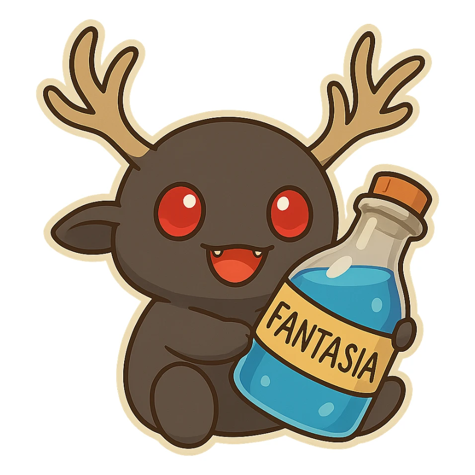 Change the liquid in the bottle to a vibrant blue color, maintaining the chibi stickers style and transparency. sticker