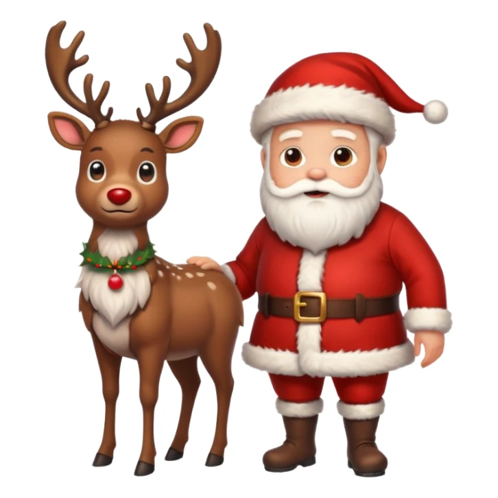 cute reindeer with santa sticker