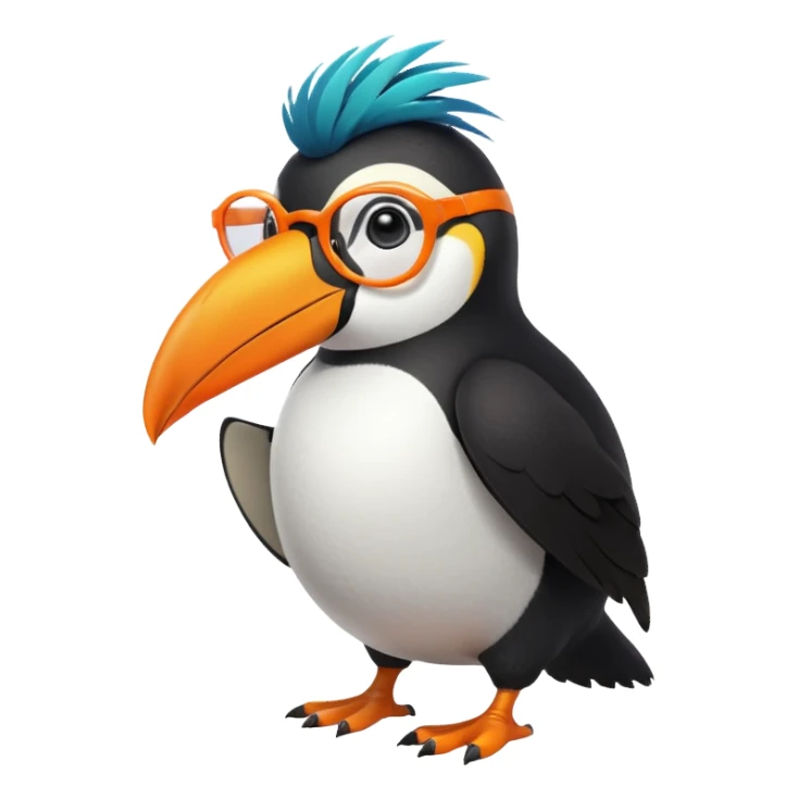 Fluriflura is a bird-like creature, most commonly described as resembling a toucan with circular orange glasses. Although, the translation states it's a penguin in the desert that goes "blah blah blah," so this implies that it's a penguin-toucan hybrid. sticker