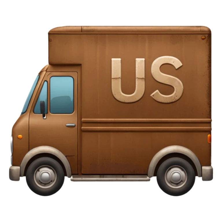 Brown delivery truck with the letters u p s on the side sticker