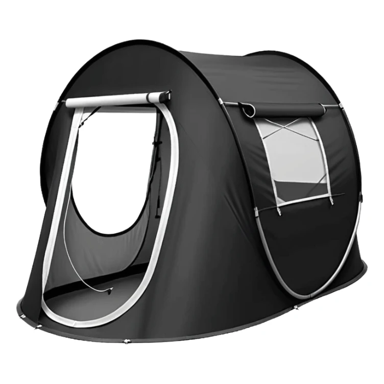 Tall Oval Narrow Pop up tent black not deep sticker