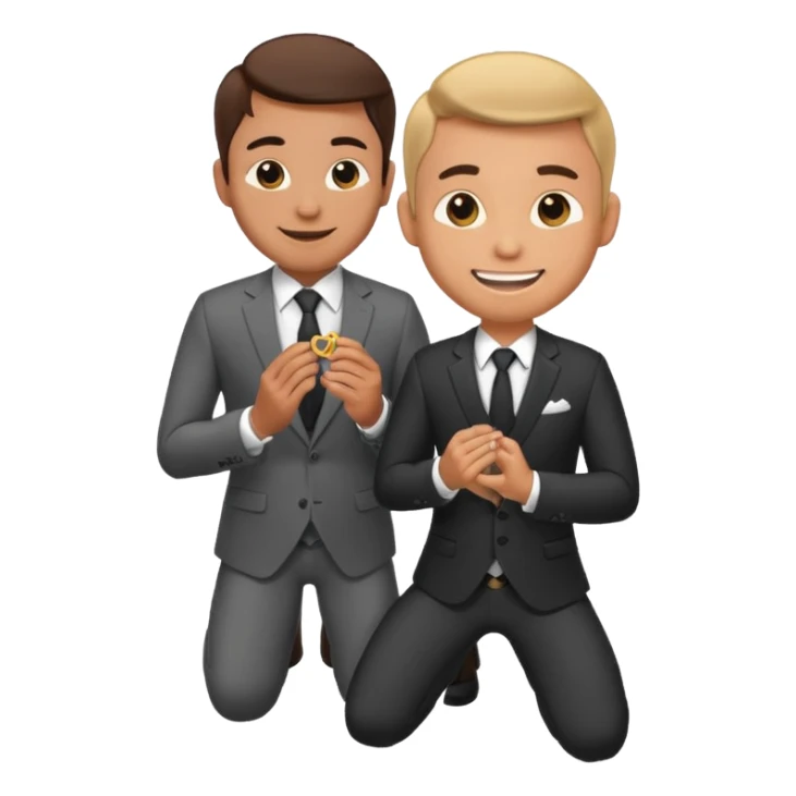 man kneeling and asking for marriage sticker