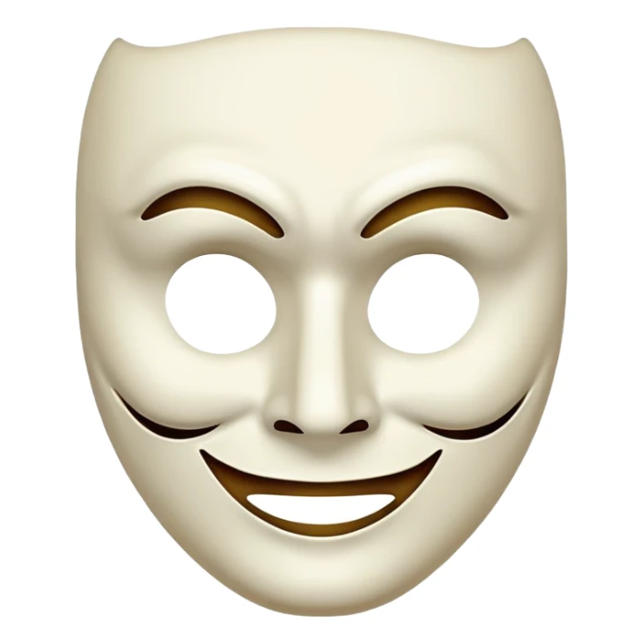 Happy mask taking of and being sad behind the mask sticker