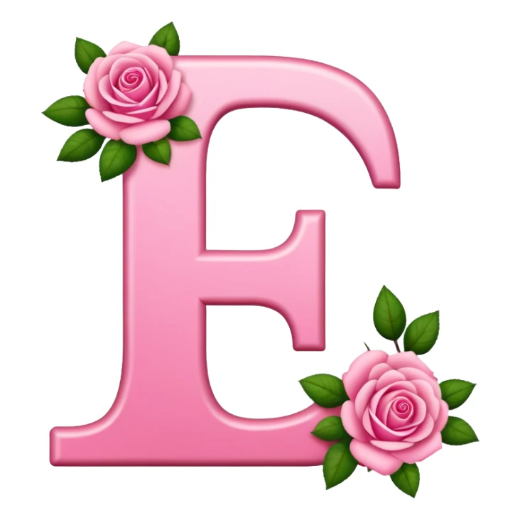Pink, romantic, flowery, the letter “f” sticker