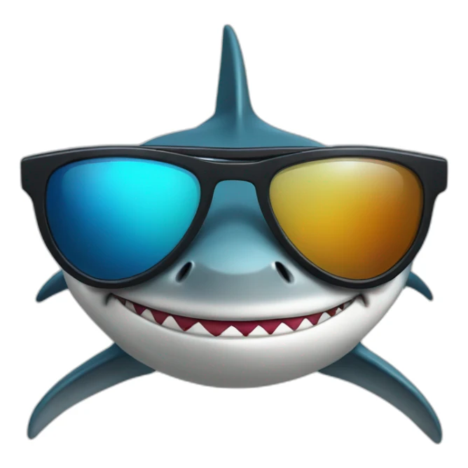 Shark with sunglasses on his eyes sticker