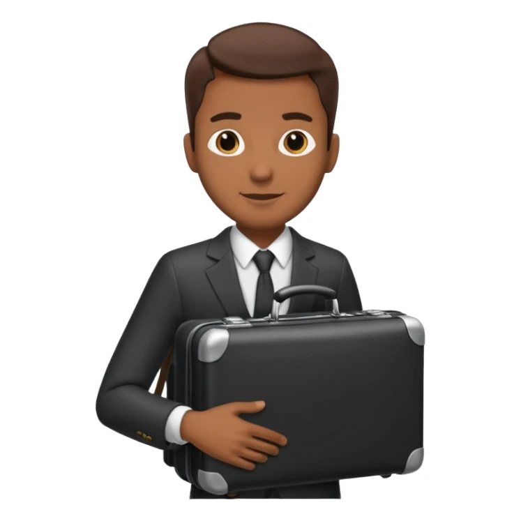 A BROWN business man with a suitcase in his hand sticker