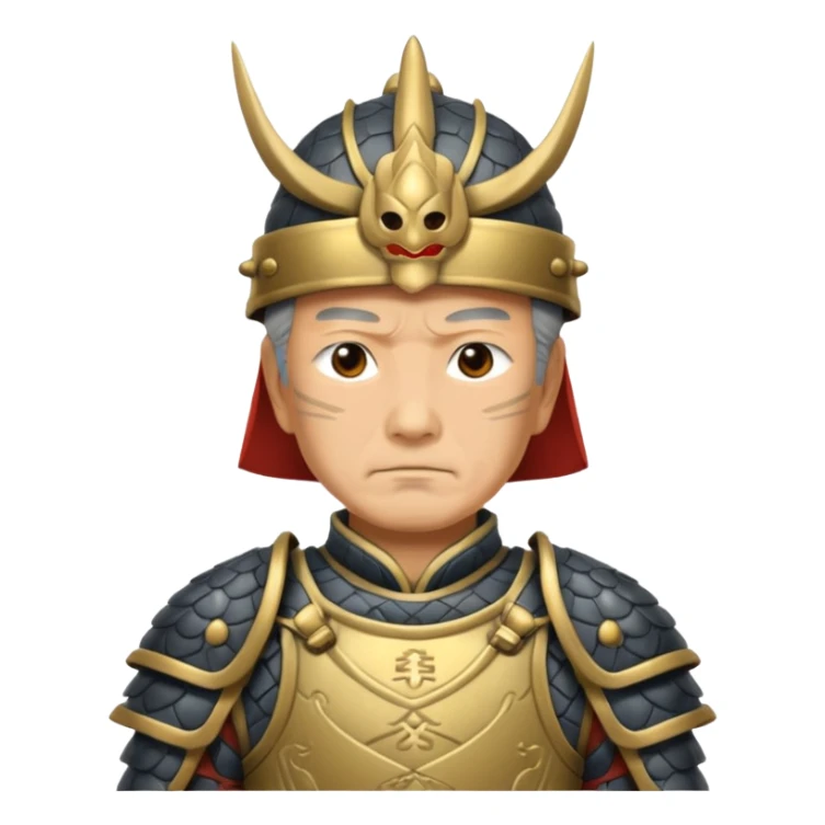 Japanese Castle Lord, old, half body sticker