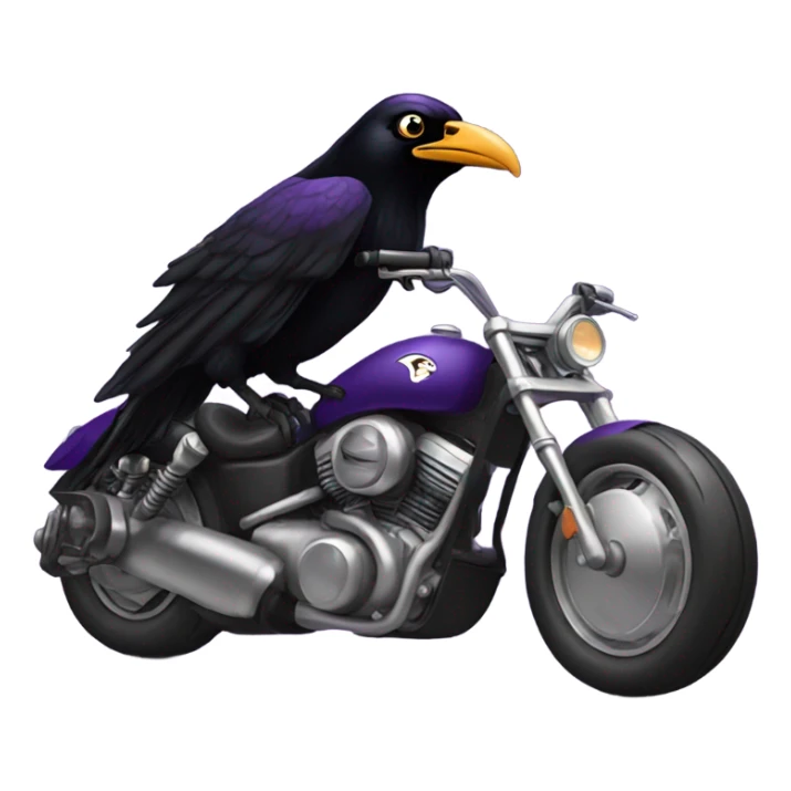 Lamar Jackson as a Raven (bird) riding a motorcycle  sticker