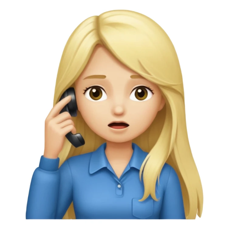 blonde cartoon girl long hair calling for a timeout sticker