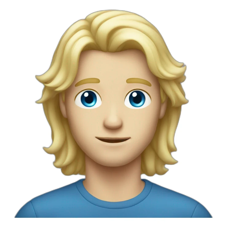 blond guy with longish hair and blue eyes sticker