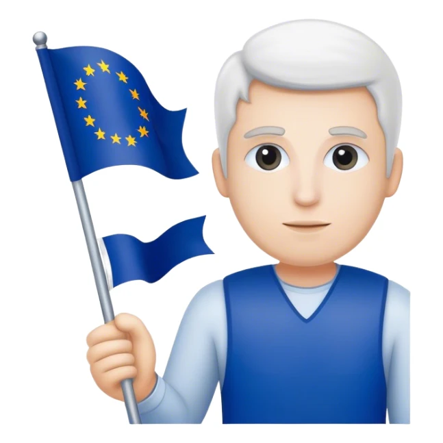 european union enthusiast with flag man sticker