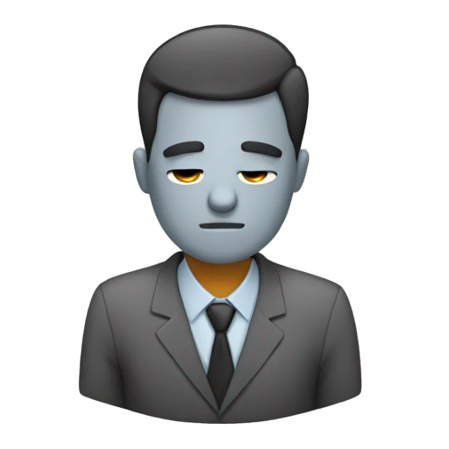 tired office worker with bags under his eyes sticker