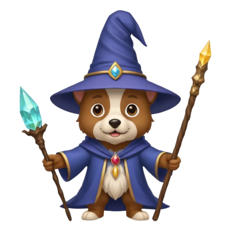 Dog wizard sticker