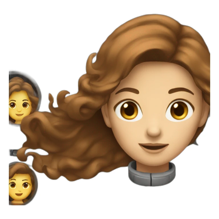 women with brown hair on the rocket sticker