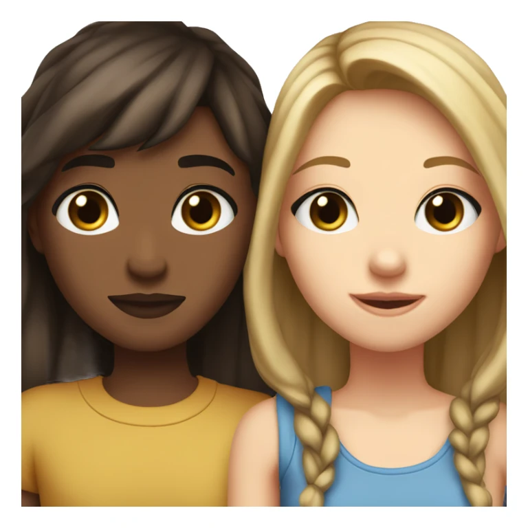Two best friend first one dark brown hair and brown eyes tall second dark blond and blue eyes short sticker