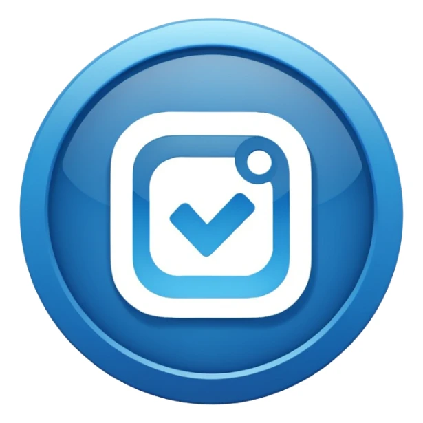 A high-resolution 2D icon of an Instagram-style verified badge.  sticker