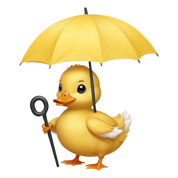 baby Duck holding white umbrella sticker