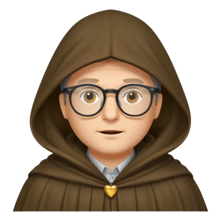 Man with glasses in cloak over head sticker