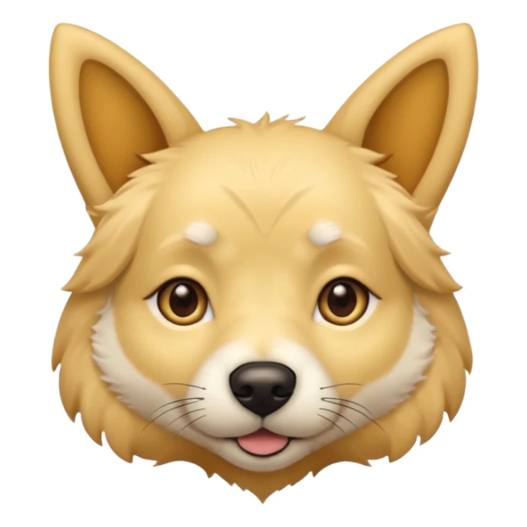 light yellow dog, pointy ears, brown eyes, light brown nose sticker