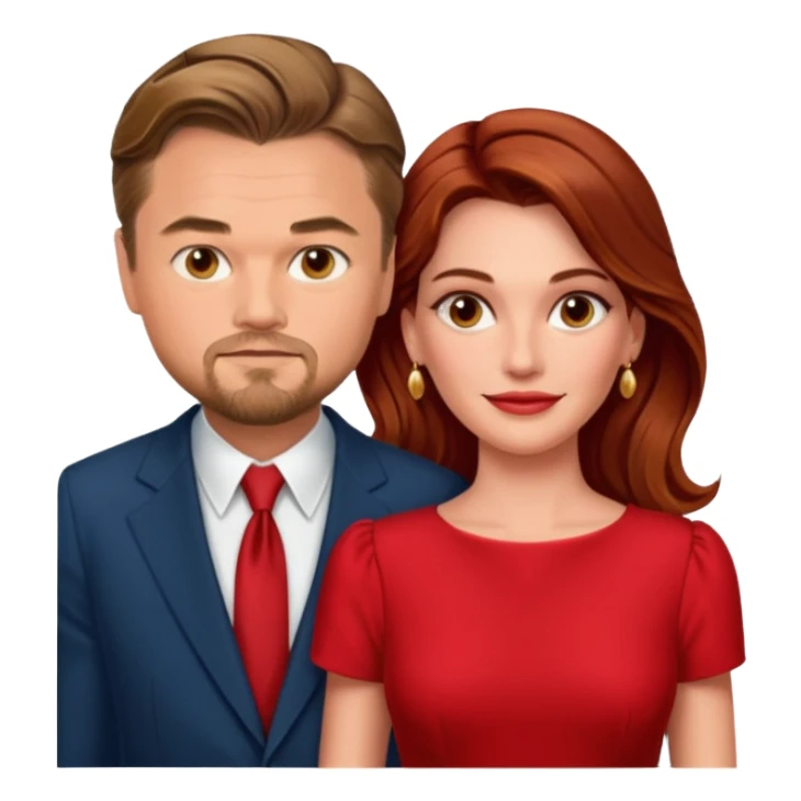 leonardo di caprio and Julia Roberts in a red dress sticker