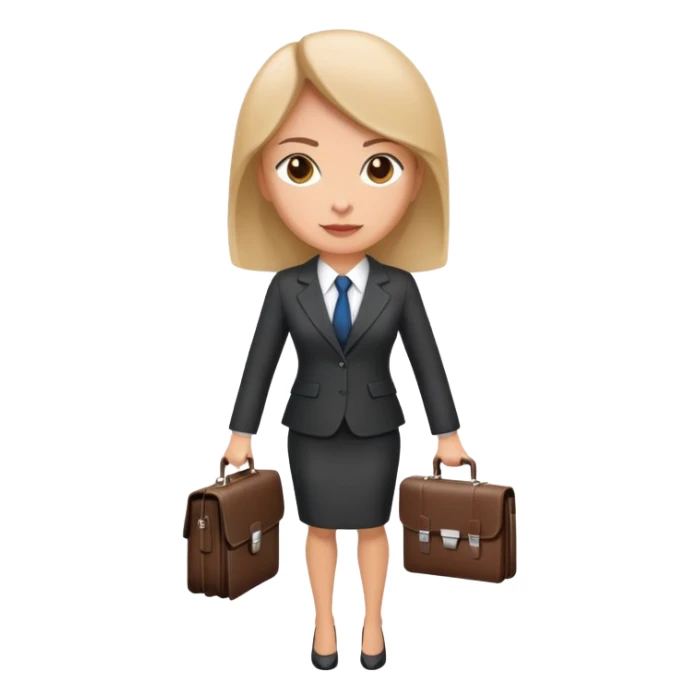 professional businesswoman in suit with briefcase sticker