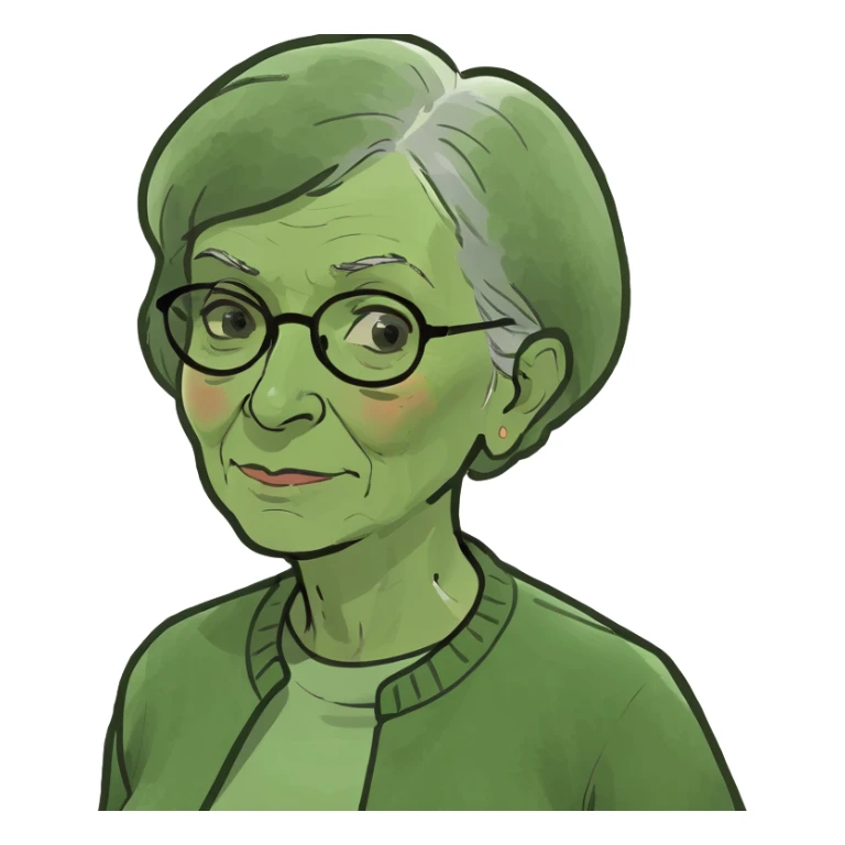 elderly woman with short hair walking sticker
